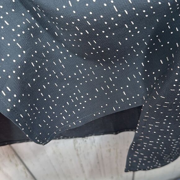 Eileen Fisher Gray Tencell Blend Morse Code Shift Short Sleeve Lightweight Dress - Picture 9 of 13